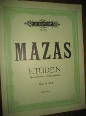 9973- MAZAS-Studii de vioara briliante-partituri vechi- Edition Peters. foto