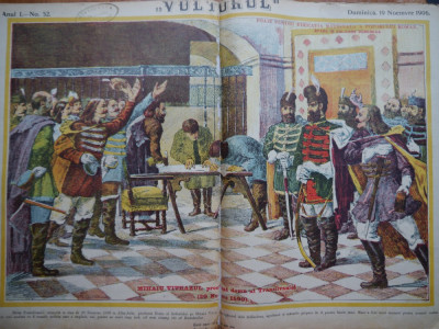 Ziarul Vulturul , nr. 52 / 1906 , cromolitografie ; Mihai Viteazul foto