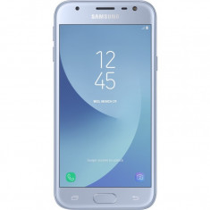 Smartphone Samsung Galaxy J3 2017 , Dual Sim , 5 Inch , Quad Core , 2 GB RAM , 16 GB , Retea 4G , Android Nougat , Argintiu Albastru foto