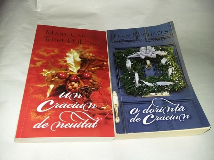 carti Vintage,Lot 2 carti de colectie,CRACIUN,Roman DRAGOSTE-Romantice,T.GRATUIT