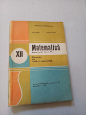 Elemente de analiza matematica clasa a XII-a - C. Nastasescu foto