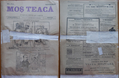 Ziarul Mos Teaca , jurnal tivil si cazon , nr. 41 , an 1 , 1895 , Bacalbasa foto