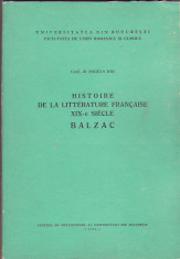 ANGELA ION - HISTOIRE DE LA LITTERATURE FRANCAISE XIX-E SIECLE BALZAC foto