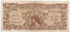 ROMANIA 500 LEI 1947 COSASUL VF foto