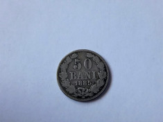 ROMANIA - 50 Bani 1885 . Argint . Moneda rara ! foto