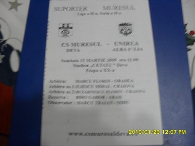 program Muresul Deva - Unirea Alba I. foto