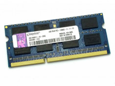 Memorie ram laptop Sodimm KINGSTON 4Gb DDR3 1600Mhz PC3-12800S, 1.5V foto