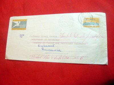 Aerograma Africa de Sud 1974 catre Bucuresti foto