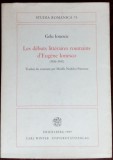 Cumpara ieftin GELU IONESCU: LES DEBUTS LITTERAIRES ROUMAINS D&#039;EUGENE IONESCO (HEIDELBERG 1989)