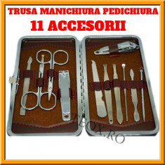 Set Trusa pentru Manichiura si Pedichiura, 11 accesorii foto