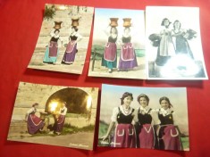 Set 8 Ilustrate Costume Populare zona Abruzzesi Italia , anii &#039;50