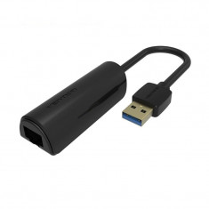 USB 3.0 - 10/100/1000 Mbps Ethernet LAN Adapter Culoare Negru foto