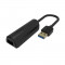 USB 3.0 - 10/100/1000 Mbps Ethernet LAN Adapter Culoare Negru