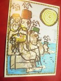 Ilustrata de autor -La Antibe cu logodnica de Paul Mandonnet ,Ed.Club Neudin