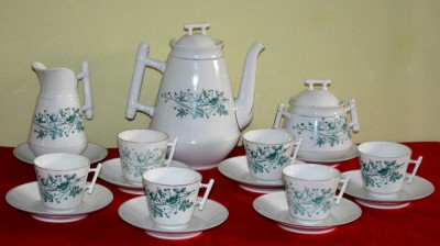 Delicat serviciu ceai din portelan pentru 6 persoane C.Tielsch &amp;amp; Co.1875 - 1918 foto