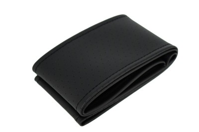 Husa volan imitatie piele, neagra si cusatura neagra, marimea M 38cm foto