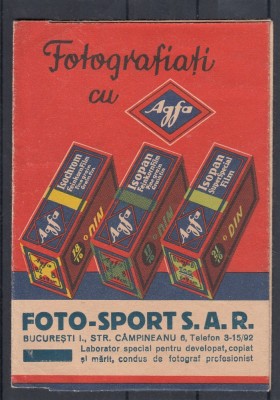 RECLAMA FOTOGRAFIE AGFA BUCURESTI PLIANT CU 4 FOTO INTERIOR SALON SPITAL foto