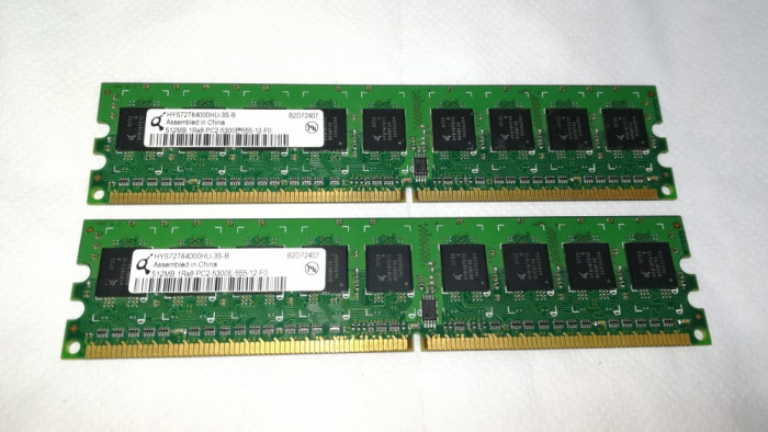 KIT 2 Memorii RAM PC - Qimonda / 1 GB (2x512 MB) / DDR2 / 667 MHz / PC2-5300