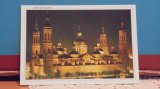 SPANIA - ZARAGOZA - TEMPLUL METROPOLITANO DEL PILAR - VEDERE NOCTURNA -