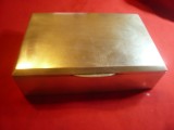 Caseta argint captusit lemn, 648 g ,inc.sec.XX, Art Deco,dim.=18x 12,2 x 5 cm