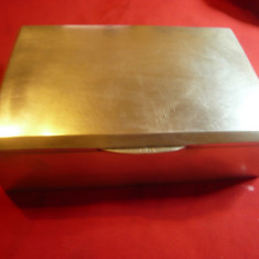 Caseta argint captusit lemn, 648 g ,inc.sec.XX, Art Deco,dim.=18x 12,2 x 5 cm