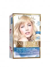 Vopsea de par permanenta cu amoniac L Oreal Paris Excellence 03 Blond Ultra-Deschis Cenusiu , 192 ml foto