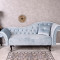 SOFA CHESTERFIELD DIN LEMN MASIV CU TAPITERIE ALBASTRU MARIN FHA007