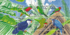 Nauru, pasari, papagali, 2005, 3 blocuri, MNH** foto