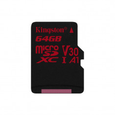 Card Kingston Canvas React microSDXC 64GB Clasa 10 UHS-I U3 V30 100Mbs foto