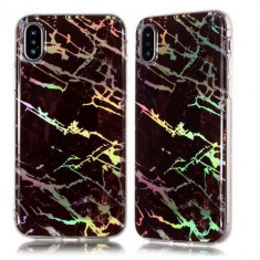 Husa iPhone X TPU Marble Pattern Neagra foto