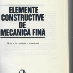 Elemente constructive de mecanica fina