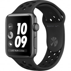 Smartwatch Watch 3 Nike+ GPS 42MM Aluminiu Negru Si Curea Sport Negru Gri foto