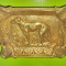 6411-Scrumiera trabucuri veche Caine Vanatoare bronz masiv stare buna.