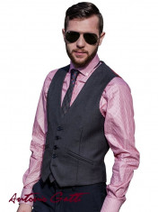 Vesta Barbati Gri Slim Fit Eleganta V002-H foto