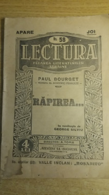 myh 624 - Lectura floarea literaturilor straine 58 - Rapirea - Paul Bourget foto