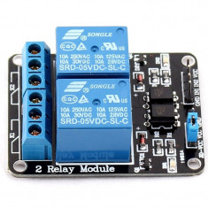 Modul cu 2 Relee, Negru 5V 10A Shield TTL pentru proiecte Arduino Raspberry PIC / AVR / ARM / STM32 foto