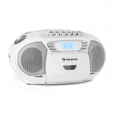 Auna KrissKross de radio portabil recorder USB MP3 CD alb foto