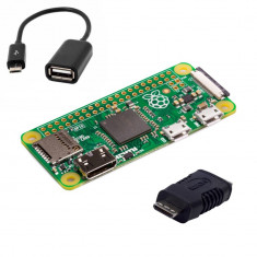 Raspberry Pi Zero + Cablu OTG + Adaptor Mini HDMI foto