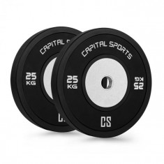 Capital Sports Inval Hi-Grade Competition, 2 x greuta?i, 50 mm miez de aluminiu, cauciuc, 25 kg, set de 2 piese foto