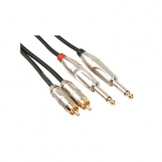 Cablu Audio Profesional de 5 m (2 x RCA Tat&amp;amp;#259; c&amp;amp;#259;tre Jacl Mono de 6.35 mm) foto