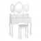 OneConcept MISS CHARLOTTE, masa cozmetica, 3 oglinzi, 90 x 144.5 x 40 cm, incluzand un scaun