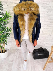 Geaca iarna PARKA - ALBASTRA - Slim fit - geaca barbati - A2520 (49-3.4) foto