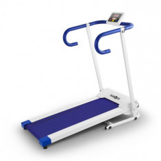 Klarfit Pacemaker X1, banda de alergare, 10 km/h, calculatorul de antrenament, alb-albastru foto