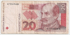 CROATIA 20 KUNA 1993 F foto