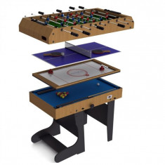 Riley 4 in 1 joc de masa pliabila cu 12 jocuri air hockey, biliard , foosball foto