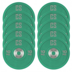 Capital Sports Performan Urethane Plates, verde, 10 kg, 5 perechi, greuta?i disc foto