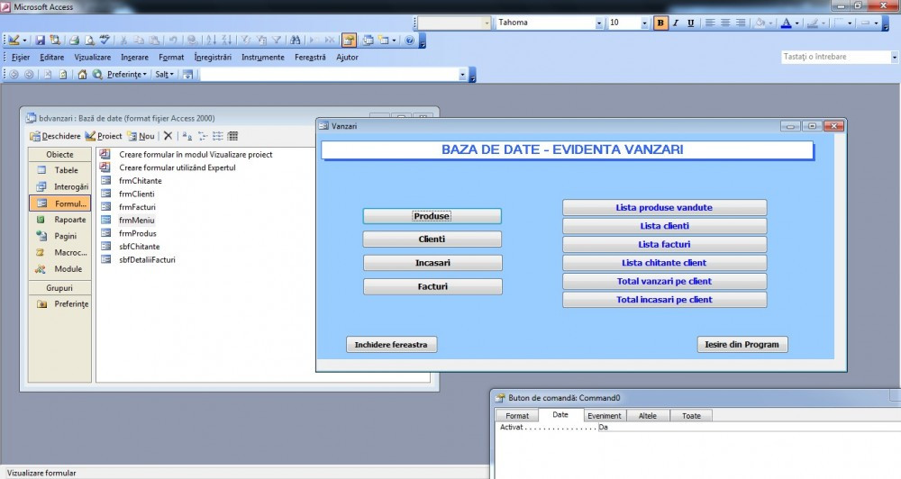 Proiect Baze de date Acces - Vanzari, SQL, normalizare | arhiva Okazii.ro