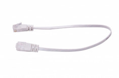 Cablu de Retea, Ultra Plat, CAT6, Alb, 1 m foto