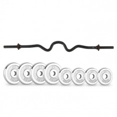 Capital Sports Haltera de 15 kg Supercurl Bar | 4 x 1,25 kg + 4 x 2,5 kg | 120x30 mm foto