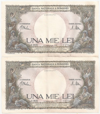 ROMANIA 2 X 1000 LEI 1941 AUNC CONSECUTIVE foto